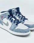 Jordan 1 Mid French Blue Fire Red  SA Sneakers