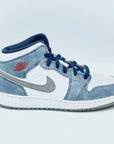Jordan 1 Mid French Blue Fire Red  SA Sneakers