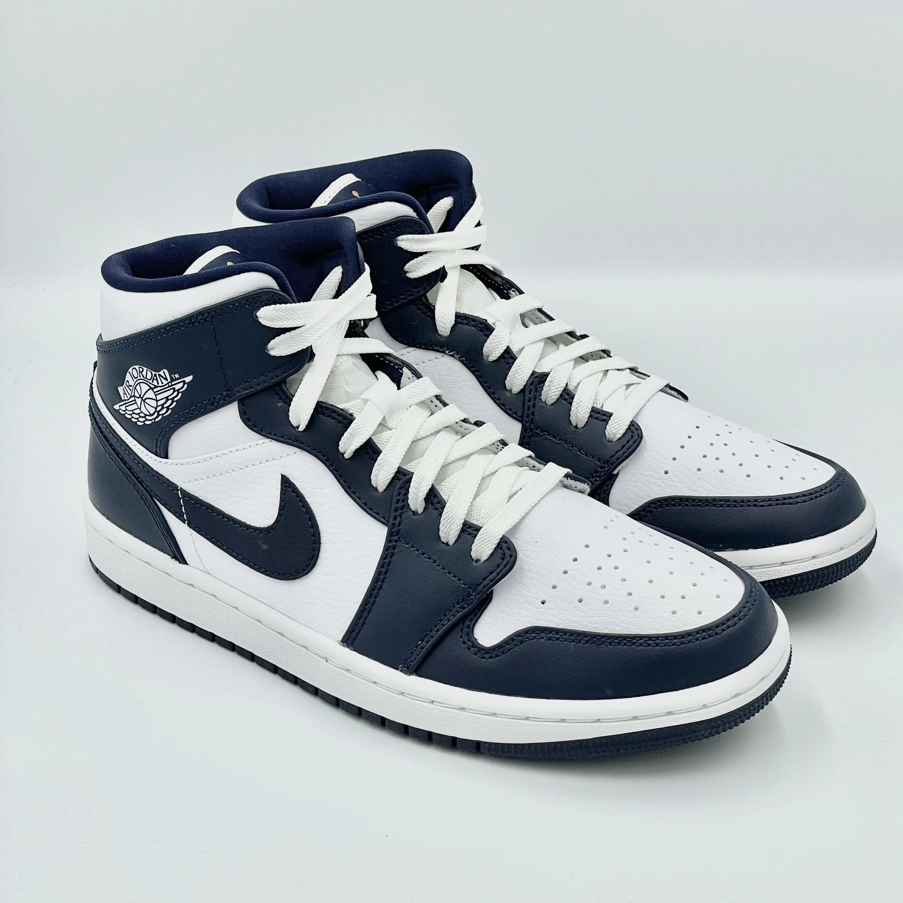 Nike Air Jordan Mid White Metallic Gold Obsidian SA Sneakers
