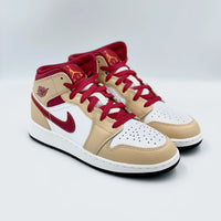 Jordan 1 Mid Beige Red (GS)  SA Sneakers