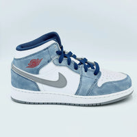 Jordan 1 Mid French Blue Fire Red  SA Sneakers