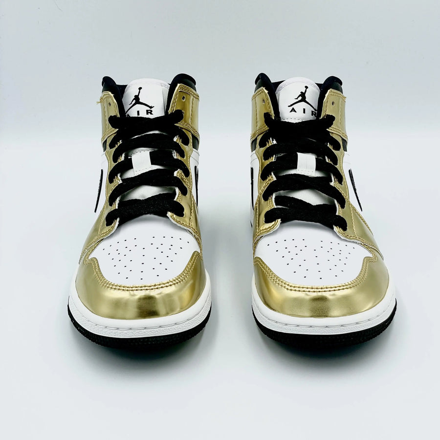 Jordan 1 Mid Metallic Gold Black White  SA Sneakers